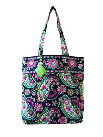 Tote With Solid Color Interior Updated Version In Petal Paisley With Solid Pink Interior