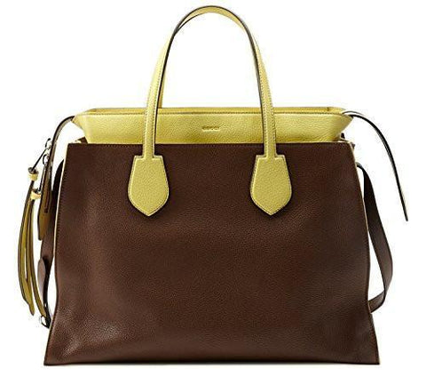 Brown And Yellow Ramble Layered Tote Shoulder Bag