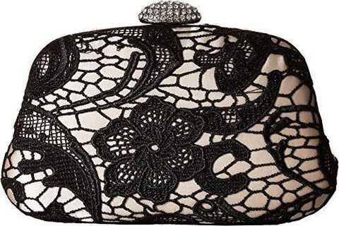 Brianna Lace Minaudiere Champagneblack Handbag