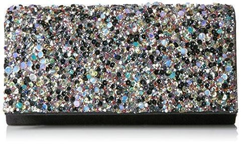 Chloe Shimmer Stone Flap Clutch Black