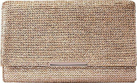 Nora Painted Straw Envelope Clutch Blush