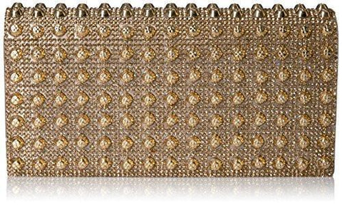 Chloe Studded Flap Clutch Champagne