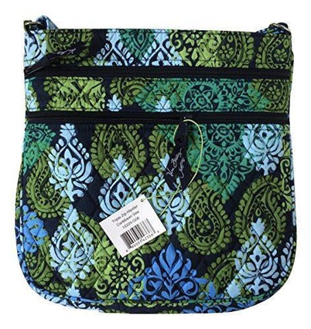 Triple Zip Hipster Crossbody Bag Caribbean Sea With Navy Interior