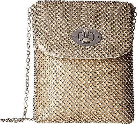 Demi Mesh Phone Crossbody Light Gold Crossbody Bag